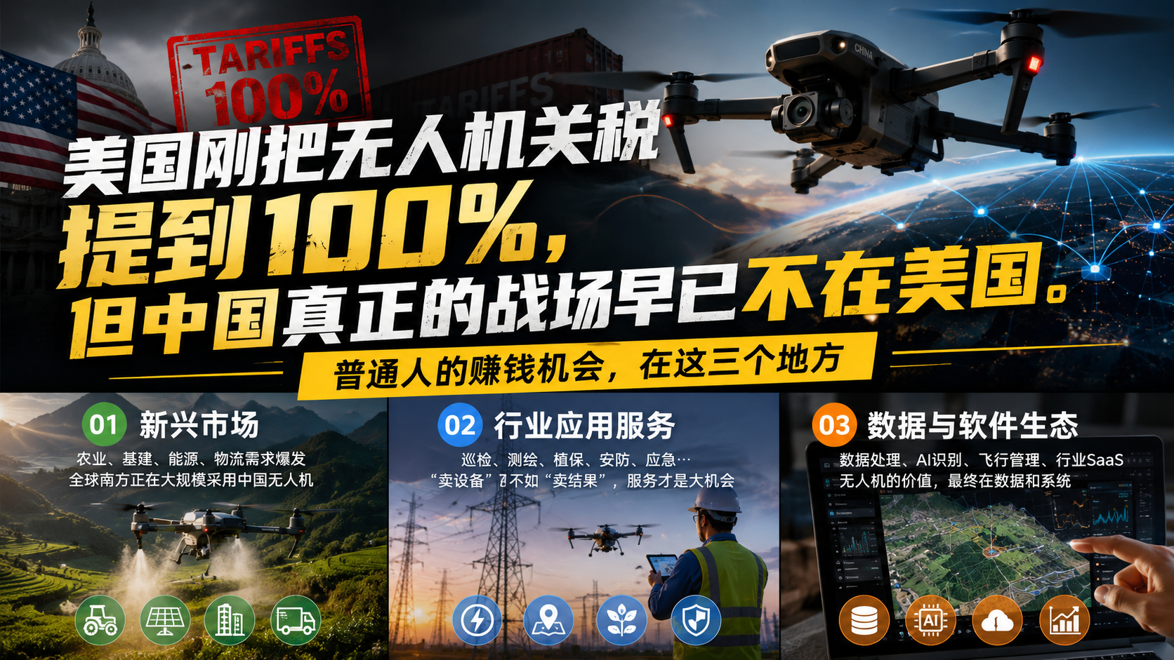 美国无人机关税与中国无人机全球市场文章封面